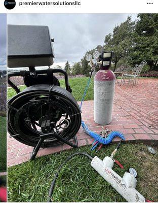 A big leak detection on a well return line. Piedmont ca.