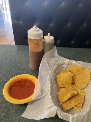 Chips are a little underwhelming maybe not a fresh batch but definitely edible and salsa is very good