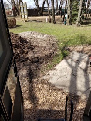 Looking out our RV's door.