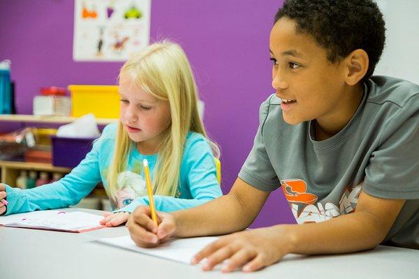 Children learning in the classroom.