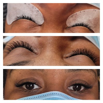 Classic lash extension natural look.