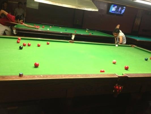 Playing snooker is much more fun than playing pool......