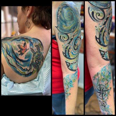 Custom watercolor sleeve