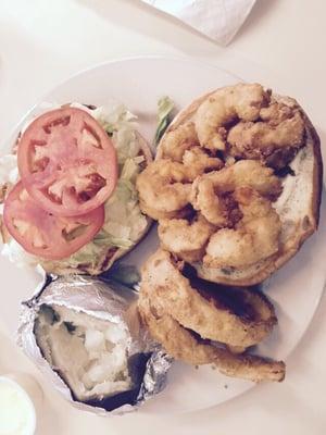 Shrimp Burger.  Found out the owner catches it himself.  Delish!!   Not to little or too much breading & VERY tasty.