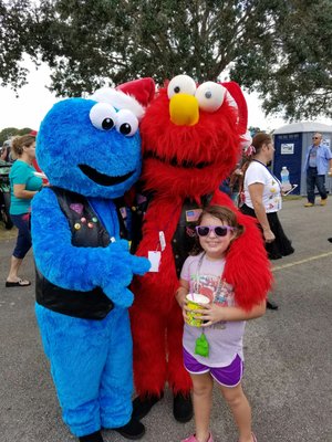 Biker Elmo and his blue fiend