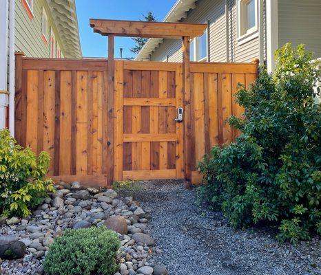 Privacy/security fence and door.