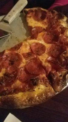 Pepperoni pizza extra crispy