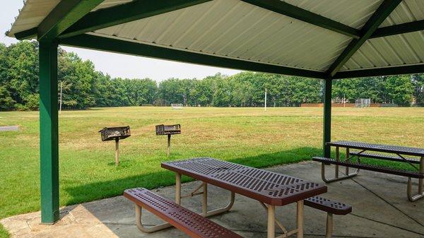 Picnic shelter with grills