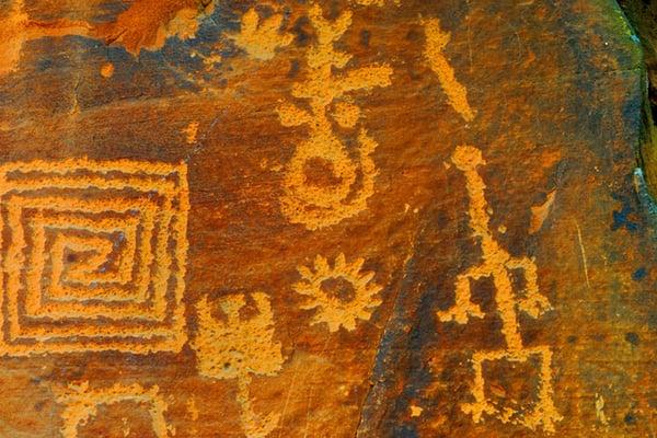 Petroglyphs left by Native Americans.