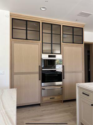 Wrought iron/glass kitchen cabinets