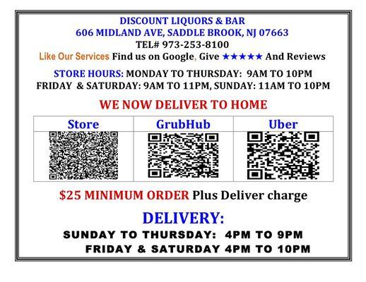 Call at store or find us on online partners for alcohol delivery order