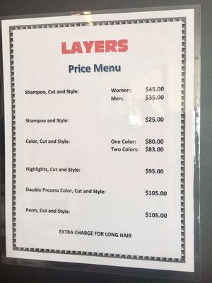 Price Menu