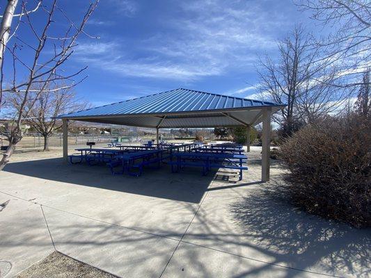 Covered picnic area.