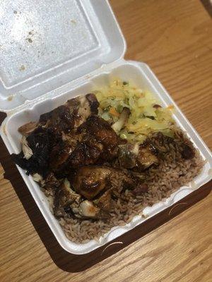 Spicy Jerk chicken with rice n peas