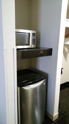 Microwave and fridge