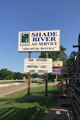 Sign in front of building