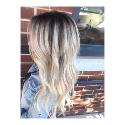 Smudged root with balayage by stylist Caitlyn Cooley