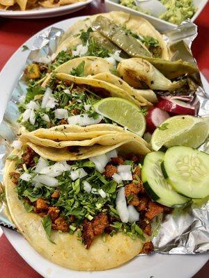 Pork tacos (try them al Pastor!)