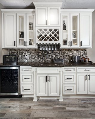 Transitional York Antique White Wet Bar