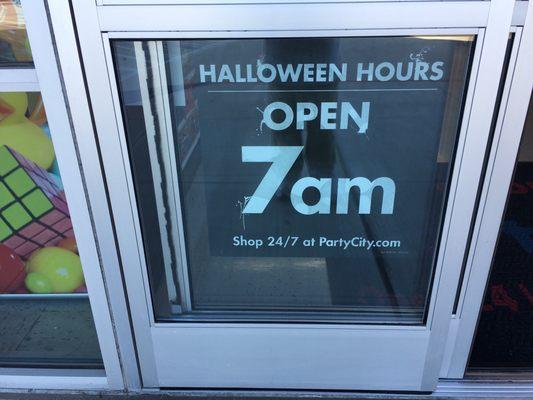 Special Halloween hours