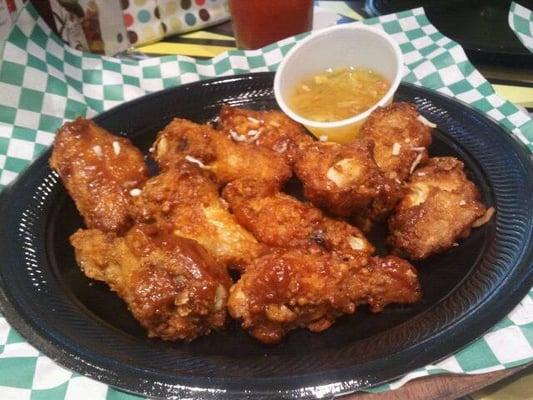 Mango coconut wings...mmmm. Do it. They're delicious.