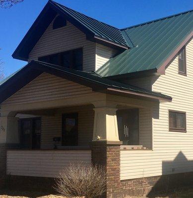 Standing seam metal roof. Without fasteners showing.  Very happy customer!