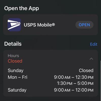 Saturday hours don't match what's listed on their door.