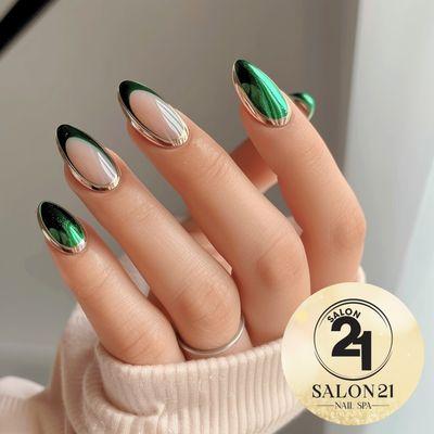 Green Elegance and Elevate Your Style with Sophisticated and Chic Green Manicures!