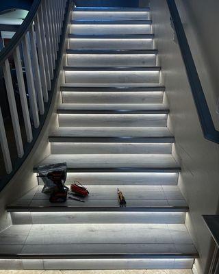 LED strip lighting for stairs