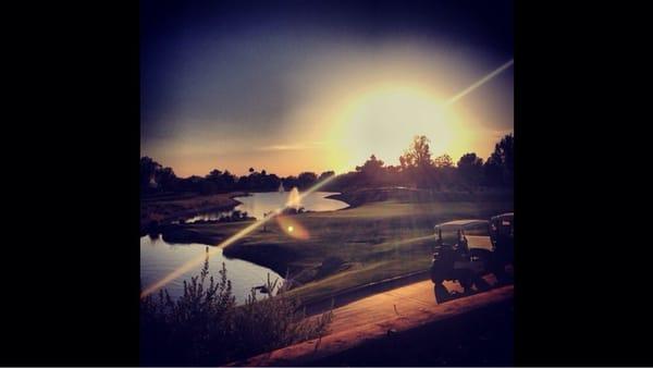 Beautiful sunset on the patio