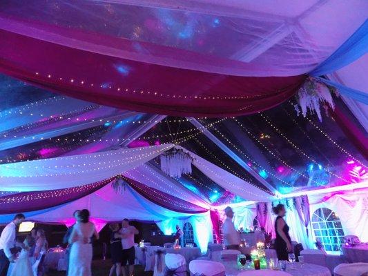 Evening tent reception.  Note the partial clear tent ceiling.