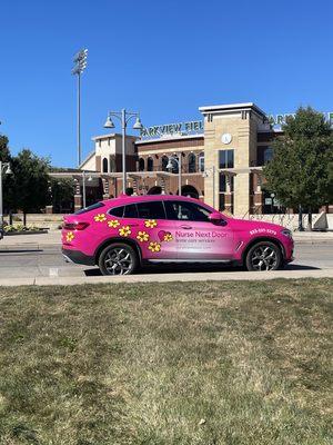 If you see this pink cutie running around town, just know that the best care and happiest clients are being serviced by us!