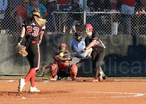 Softball action