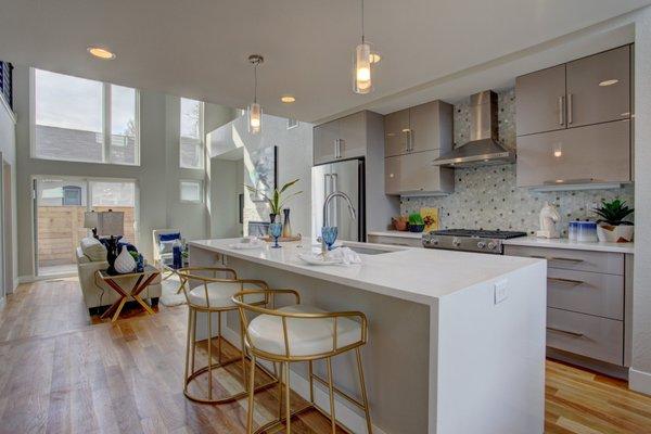 Modern new construction kitchen designed by Hauss Modern in Wash Park!