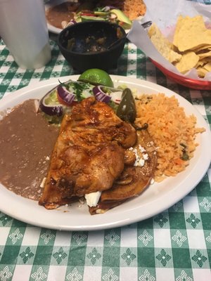 Delicious authentic red enchiladas! Great service, handmade tortillas and authentic aguas frescas