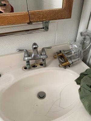 Commercial sink and faucet repair.