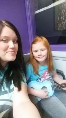 Her first ever uke lesson!