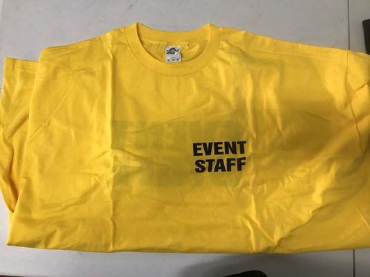 Event staff shirts