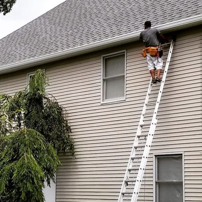 After pictures of 6" aluminum seamless gutters installed in a lovely home in Warren NJ