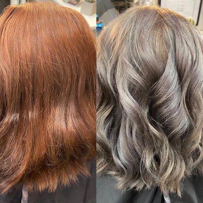 Before & after - took 2 sessions of color