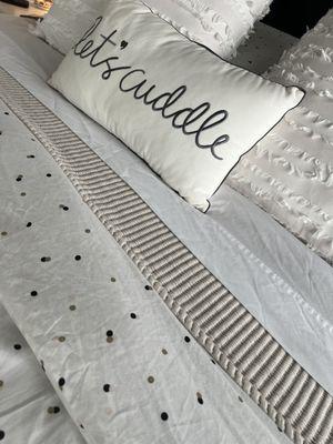 Matelasse Coverlet in color Dune - size full/queen - paired with Kate Spade bedding