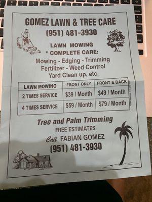 Gomez Lawn & Tree Service