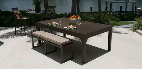 Outdoor PT w Dining Top & Benches - Austin Billiards is an exclusive "All Weather Billiards" Dealer