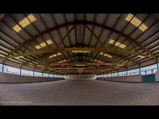 Dust free dressage footing in the indoor arena