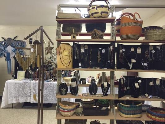 The Fair Trade shop in the church basement has tons of cool stuff for sale!