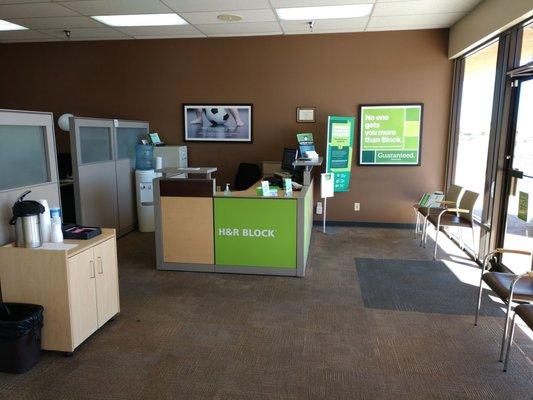 Front desk and waiting area