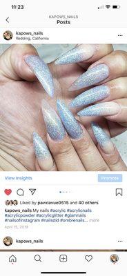 Blue glitter ombré