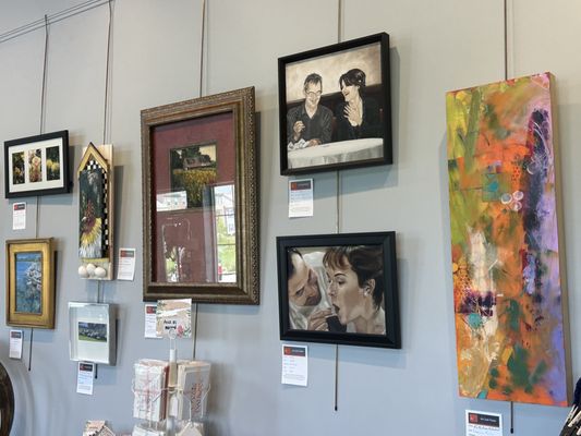 Small gallery displaying local artist's work