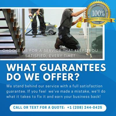 Our cleaning techs will come out and provide a guaranteed service!