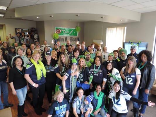 Office showing our spirit for Blue Friday.